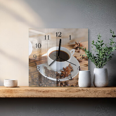 Wanduhr aus glas Kaffee