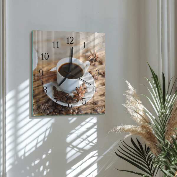 Wanduhr aus glas Kaffee
