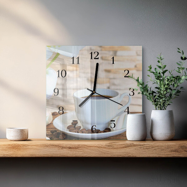 Wanduhr aus glas Kaffee