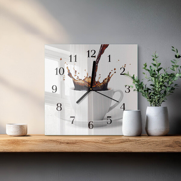Wanduhr aus glas Kaffee