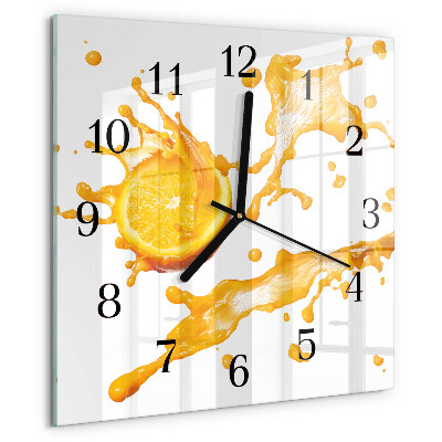 Wanduhr aus glas Orangensaft