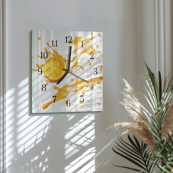 Wanduhr aus glas Orangensaft