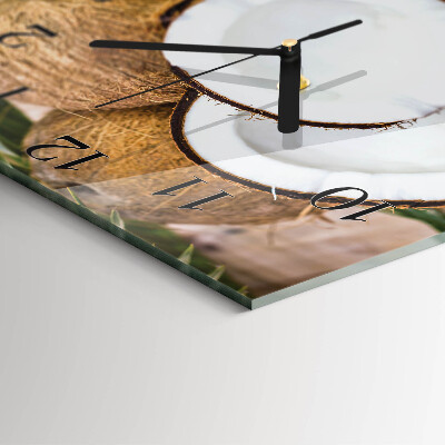 Wanduhr aus glas Kokosnüsse