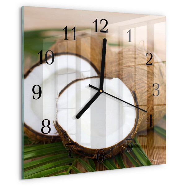 Wanduhr aus glas Kokosnüsse