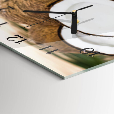 Wanduhr aus glas Kokosnüsse