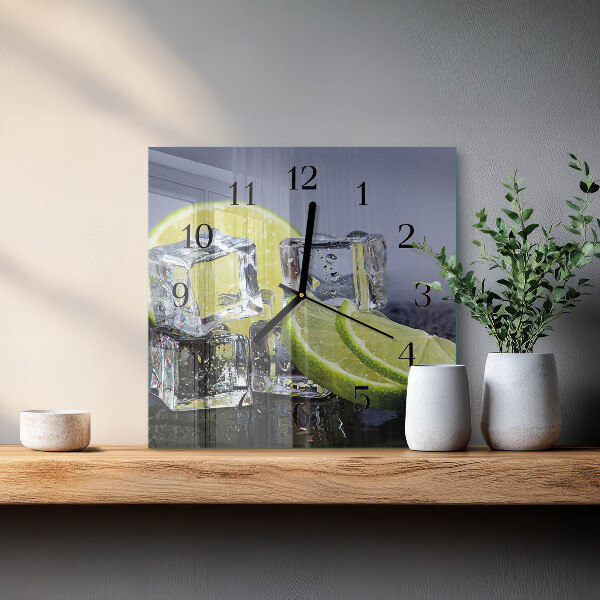 Wanduhr aus glas Zitrusfrüchte