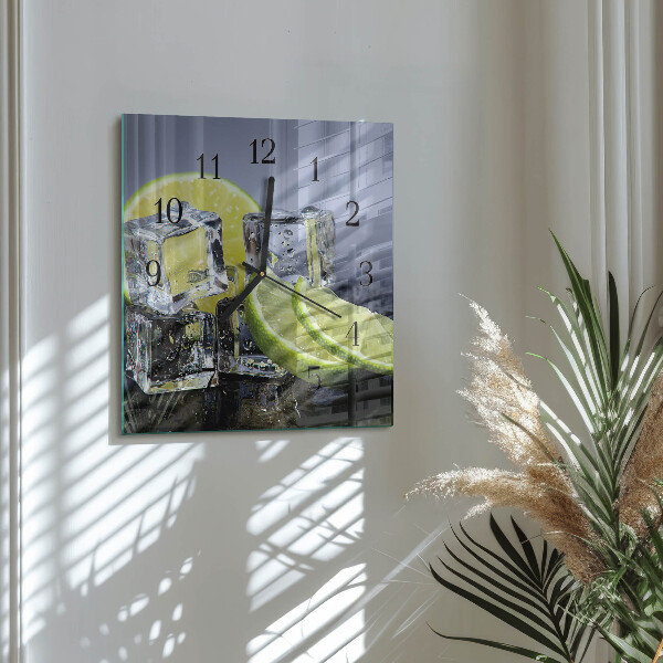 Wanduhr aus glas Zitrusfrüchte