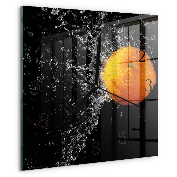 Wanduhr aus glas Orange