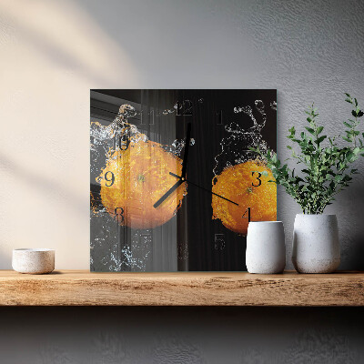 Wanduhr aus glas Orangen
