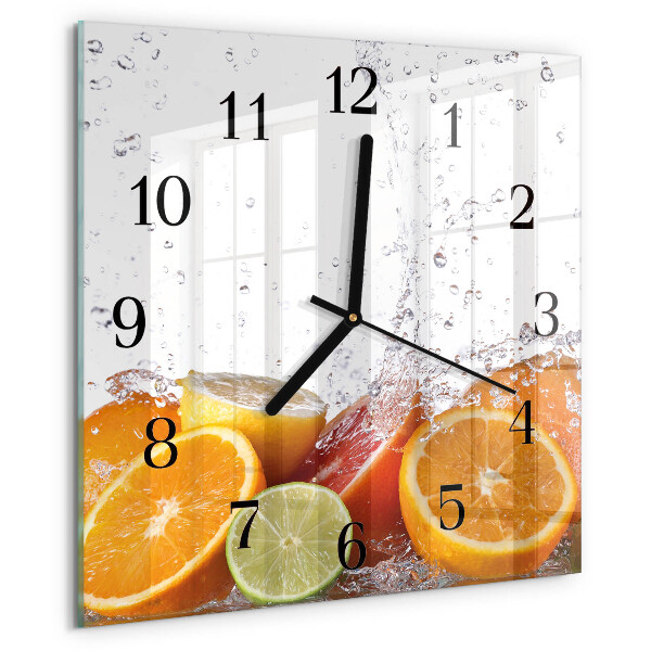 Wanduhr aus glas Orangen