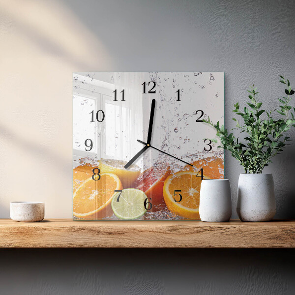 Wanduhr aus glas Orangen