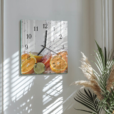 Wanduhr aus glas Orangen