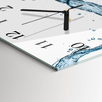 Wanduhr aus glas Wasser