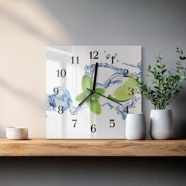 Wanduhr aus glas Minze