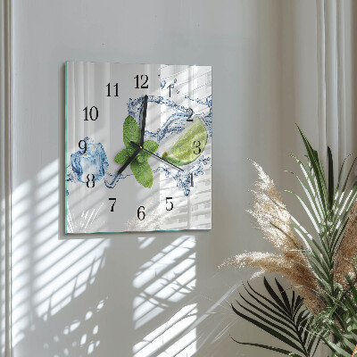 Wanduhr aus glas Minze