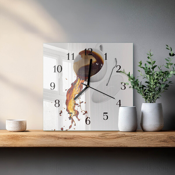 Wanduhr aus glas Kaffee