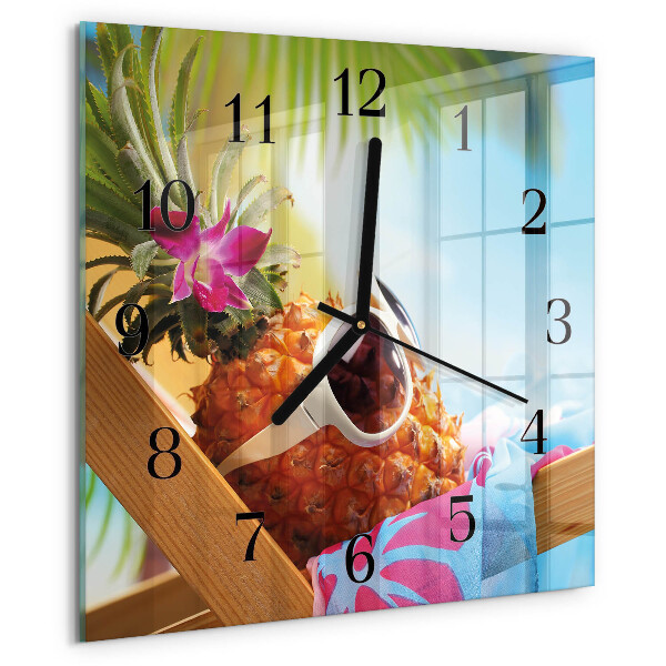 Wanduhr aus glas Ananas
