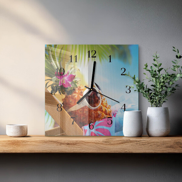Wanduhr aus glas Ananas