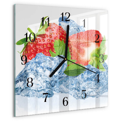 Wanduhr aus glas Erdbeereis
