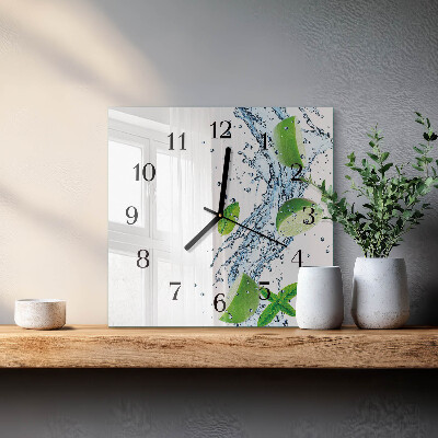 Wanduhr aus glas Minze