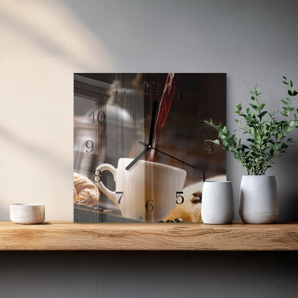 Wanduhr aus glas Kaffee