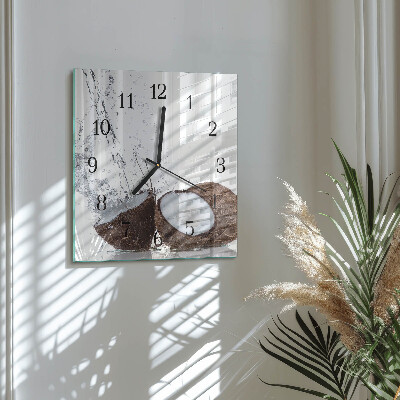 Wanduhr aus glas Kokosnüsse