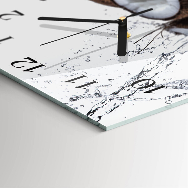 Wanduhr aus glas Kokosnüsse