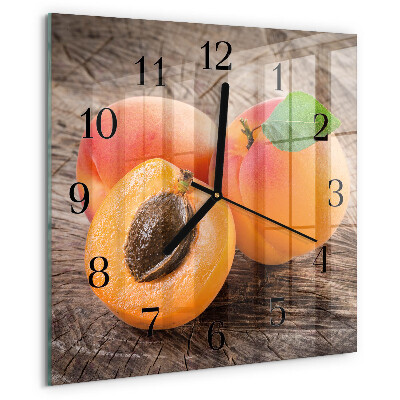 Wanduhr aus glas Aprikosen