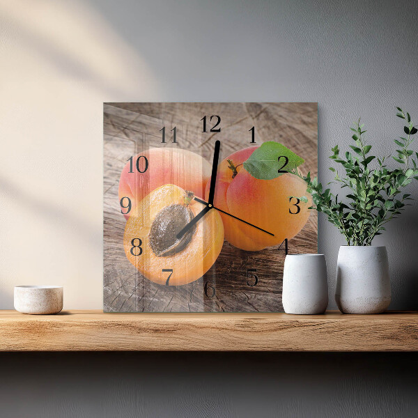 Wanduhr aus glas Aprikosen