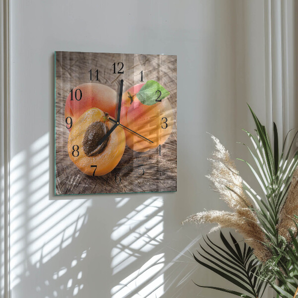 Wanduhr aus glas Aprikosen