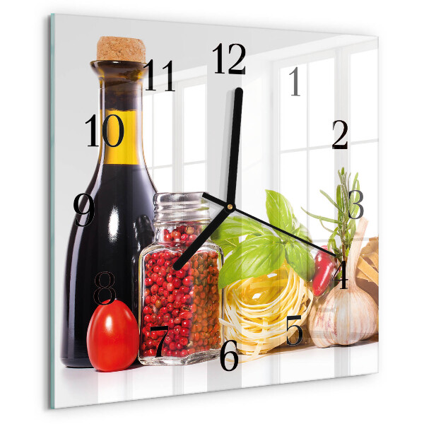 Wanduhr aus glas Pasta