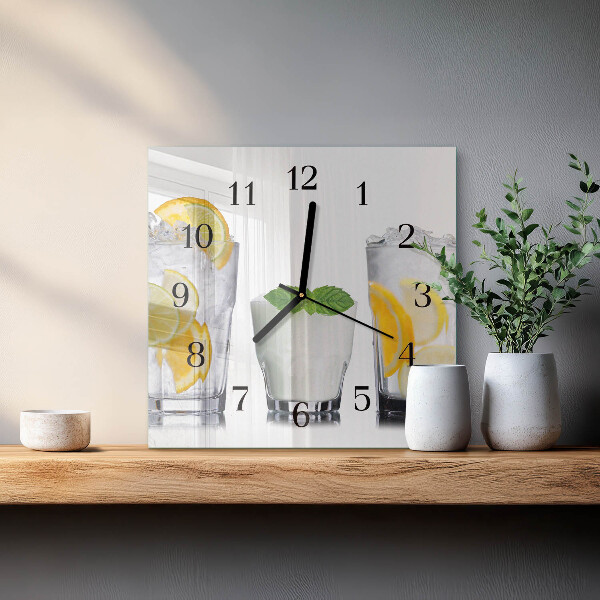 Wanduhr aus glas Zitronensäure