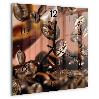 Wanduhr aus glas Kaffeebohnen