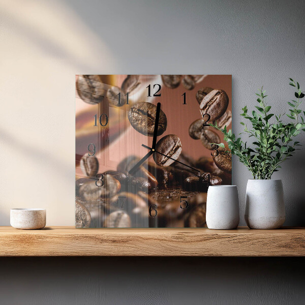 Wanduhr aus glas Kaffeebohnen