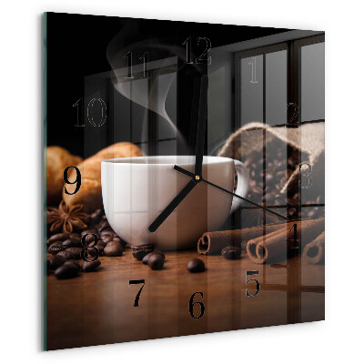 Wanduhr aus glas Kaffee