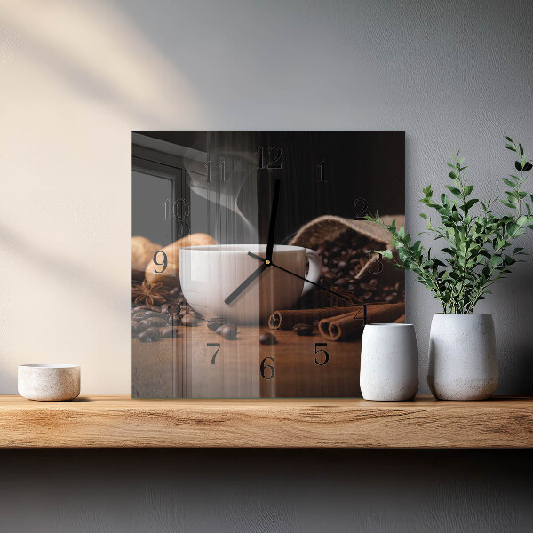 Wanduhr aus glas Kaffee