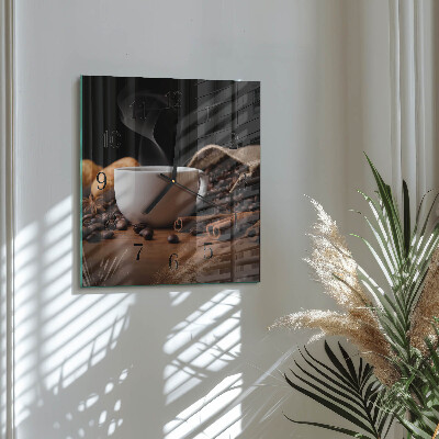 Wanduhr aus glas Kaffee