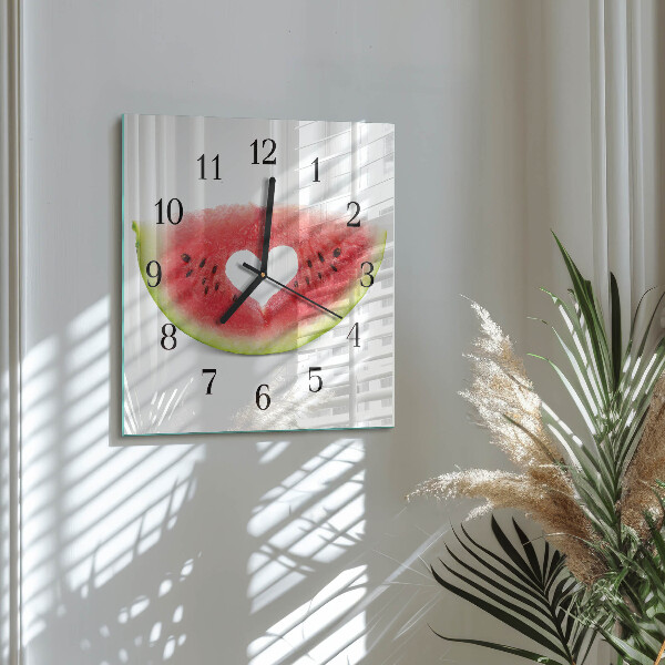 Wanduhr aus glas Wassermelone