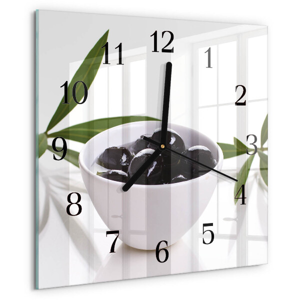 Wanduhr aus glas Oliven