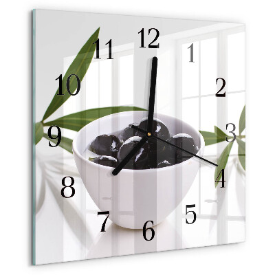 Wanduhr aus glas Oliven