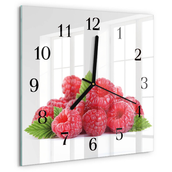 Wanduhr aus glas Himbeeren