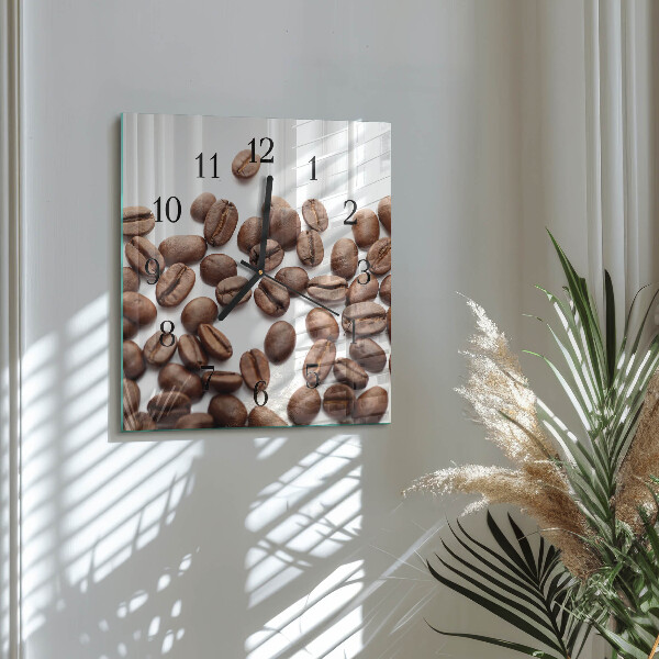 Wanduhr aus glas Kaffeebohnen