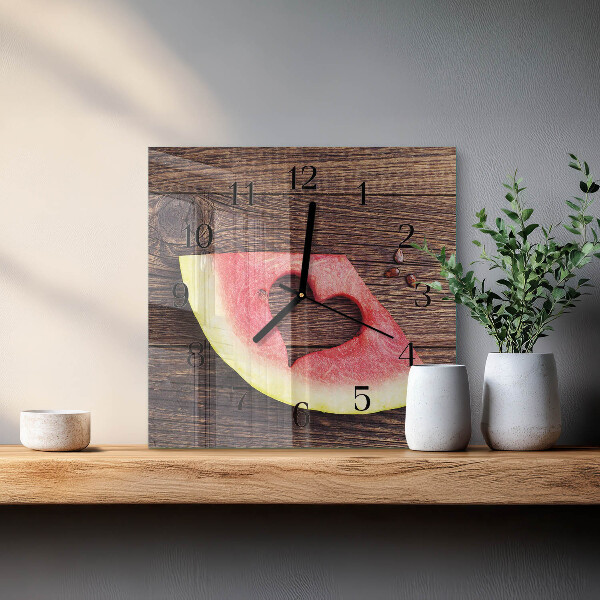 Wanduhr aus glas Wassermelone