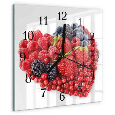 Wanduhr aus glas Obst