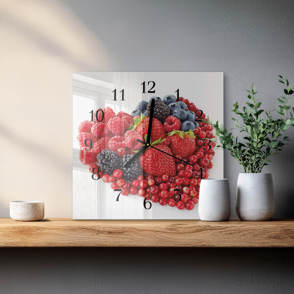 Wanduhr aus glas Obst