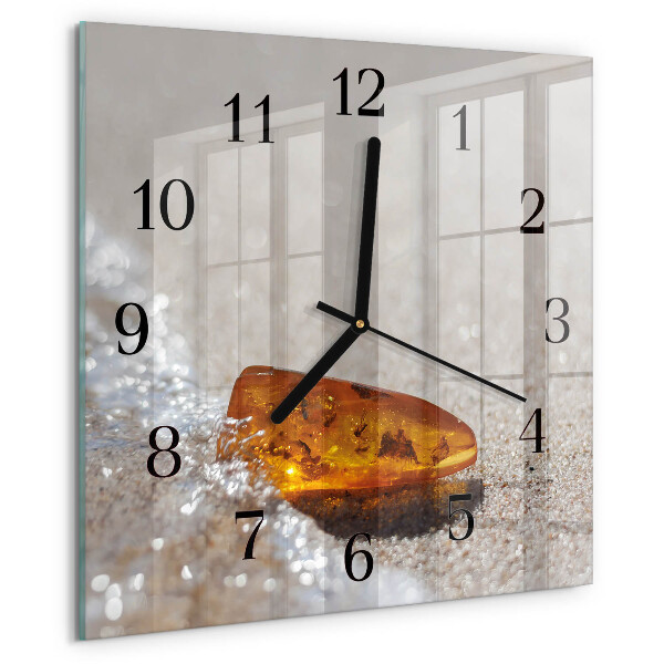 Wanduhr aus glas Bernstein