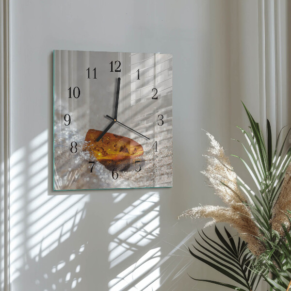 Wanduhr aus glas Bernstein