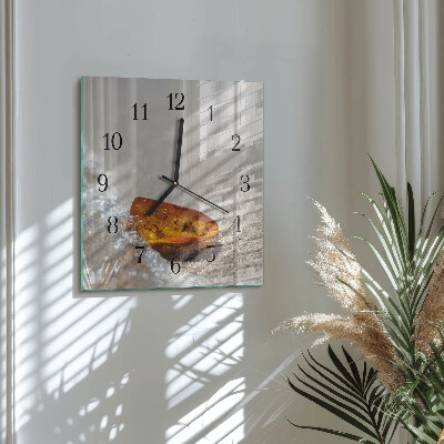 Wanduhr aus glas Bernstein