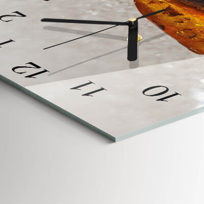 Wanduhr aus glas Bernstein