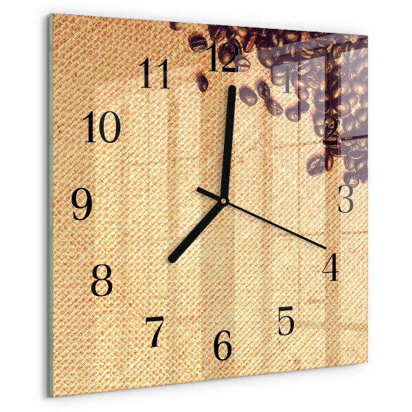 Wanduhr aus glas Kaffeebohnen